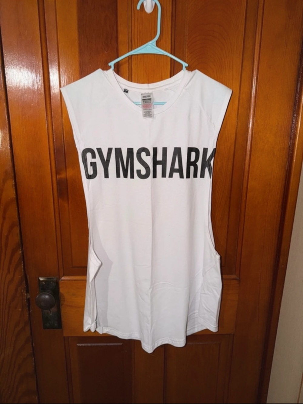 Gymshark Mens White Logo Muscle Tank